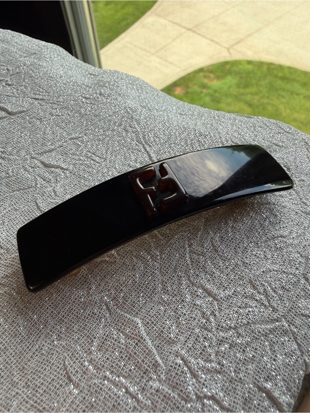 Vintage Fendi FF Logo Hair Barrette Clip – Black Brown & Gold Tone
